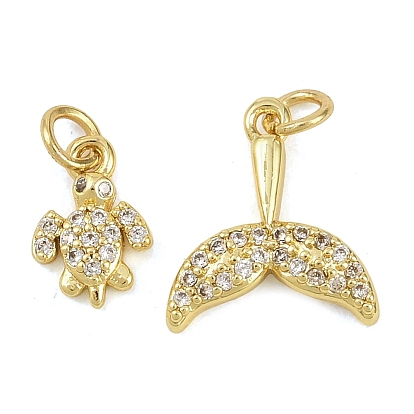 Латунные микропаве прозрачные подвески с фианитом, реальный 18 k позолоченный