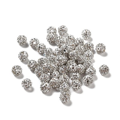 Perles de boule pave disco , Perles de strass d'argile polymère , Grade a
