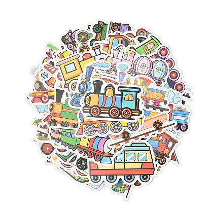 56шт. ПВХ водонепроницаемые наклейки с изображением мультяшного поезда, самоклеящиеся наклейки, для diy scrapbooking, оформление фотоальбома, разнообразные