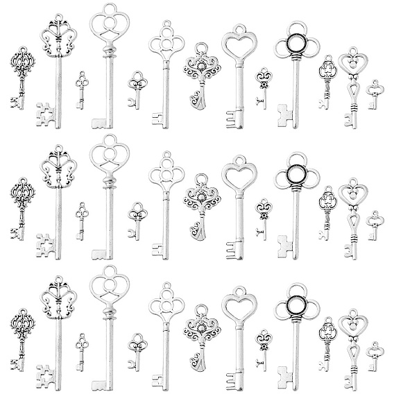 Сплавочные подвески тибетского стиля, без кадмия и без свинца, ключ