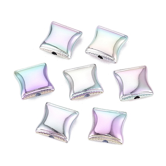 Непрозрачные акриловые бусины с УФ-покрытием, радужный, печенье