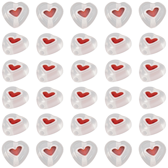 2 нити бусины лэмпворк ручной работы, сердце