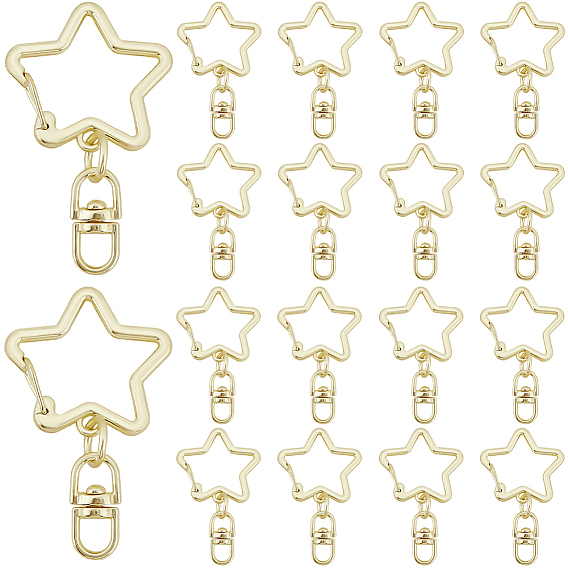 20 шт. застежки для брелков из цинкового сплава, звезда