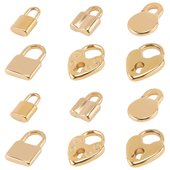 PVD Vacuum Plating 304 Stainless Steel Pendants, Padlock