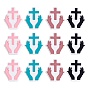 12 pcs 4 couleurs perles de silicone, main avec croix