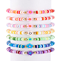 7шт. набор браслетов ручной работы из полимерной глины heishi beads для женщин, цветок