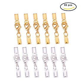 Brass&Alloy Clip Ends With Lobster Claw Clasps, Nice for Jewelry Making