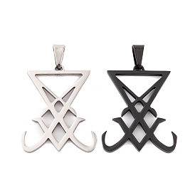 304 Stainless Steel Pendants, Sigil of Lucifer Charm