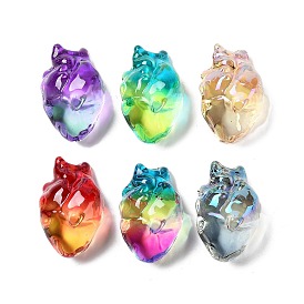 Electroplate K9 Glass Heart Figurines, for Home Office Desktop Decoration