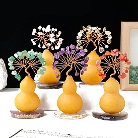 Украшения из натурального камня в виде дерева жизни с тыквенной основой, Медная проволока, энергетический камень фэн-шуй, подарок для женщин и мужчин, медитация