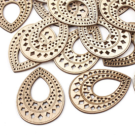 Undyed Wood Big Pendants, Drop