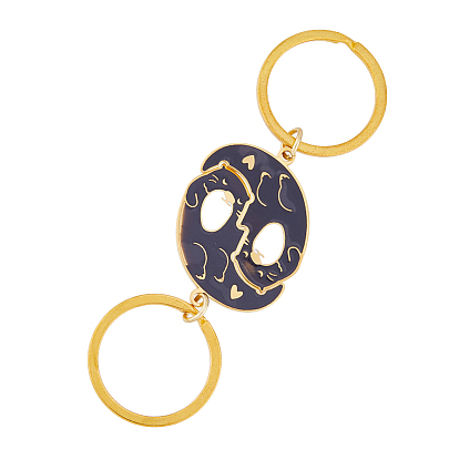 Брелок для ключей с изображением пары кошек инь-янь из сплава, для пары его и ее валентинки подарки