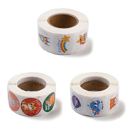 8 стили самоклеящихся бумажных наклеек с героями мультфильмов, наклейки для студентов, плоско-круглые