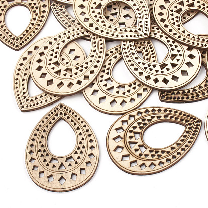 Undyed Wood Big Pendants, Drop