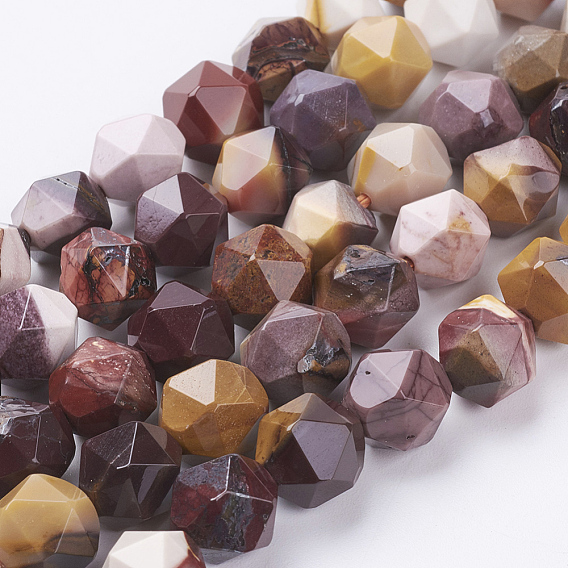 Natural Mookaite Beads Strands, Faceted, Round