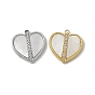 Shell Pendants, Heart Charms, with 201 Stainless Steel Crystal Rhinestone Findings