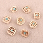 Poplar Wood Beads, with Synthetic Turquoise