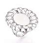 Adjustable 304 Stainless Steel Ring Components, Oval Pad Ring Settings