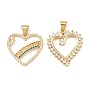Латунные микро проложить кубического циркония подвески, сердце прелести, стойки покрытие, долговечный, без кадмия и без свинца, реальный 18 k позолоченный