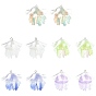 10 pcs 5 colgantes de plástico de colores, encanto de medusa, con lazo de hierro platino y polvo brillante