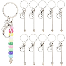 10 шт. брелок из сплава с бусинами для изготовления ювелирных изделий своими руками, С застежками из омаров сплава и железным кольцом, пуля