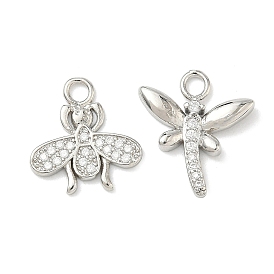 Латунные микропаве прозрачные подвески с фианитом, платина