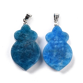 Natural Gemstone Pendants, with Brass Findings, Carrot