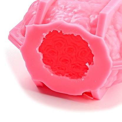 Valentine's Day 3D Embossed Rose Love Heart Candle Molds, Scented Candle Making Molds, Silicone Molds for DIY Aromatherapy Candles Wedding Dating Table Ornament