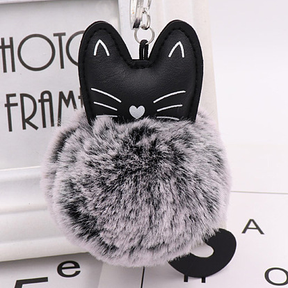 Imitation Rabbit Fur Keychain, Cat