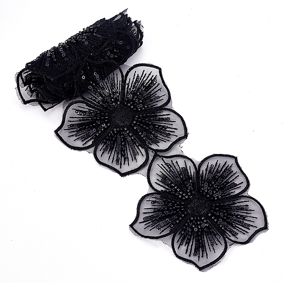 1 полиэстеровые ленты длиной в ярд, кружевная отделка с пластиковыми бусинами, цветок