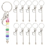 10 шт. брелок из сплава с бусинами для изготовления ювелирных изделий своими руками, С застежками из омаров сплава и железным кольцом, пуля