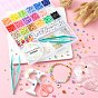 DIY Heishi Surfer Bracelet Necklace Making Kit, Including Polymer Clay Disc & Acrylic Letter & Plastic Star & Natural Shell Beads, Dolphin & Heart & Pineapple Alloy Charms, Scissors, Tweezers