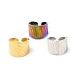 304 Stainless Steel Textured Wide Open Cuff Ring for Women