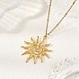 304 Stainless Steel Sun Pendant Satellite Chain Necklaces, Ion Plating(IP)