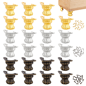 24 шт. 3 цвета защитные уголки для коробок из цинкового сплава, с винтом, для мебели украшения шкатулки