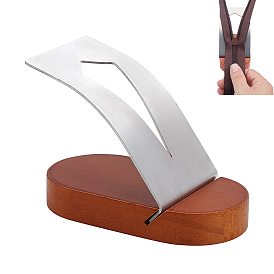 2 Bags Iron Zipper Jig Slider Helper, with Wood Base, Chocolate Color