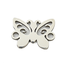 201 Stainless Steel Connector Charms, Hollow Butterfly Links