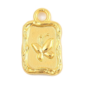 Ion Plating(IP) 304 Stainless Steel Pendants, Rectangle with Butterfly Charm