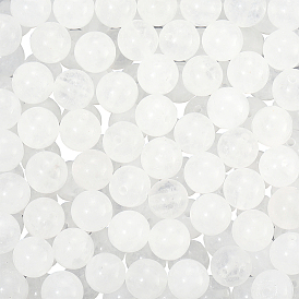 120 шт. круглые бусины из натурального белого нефрита