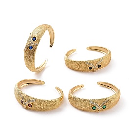 Кубический цирконий браслет с открытой манжетой в виде совы, золотые латунные украшения для женщин