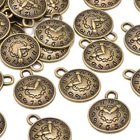 Tibetan Style Alloy Pendants, Cadmium Free & Lead Free, Clock