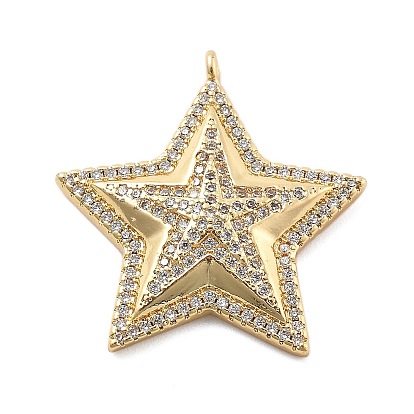 Настоящие 18 k позолоченные латунные подвески с микропаве и кубическим цирконием, без кадмия, без никеля и без свинца, звезды прелести