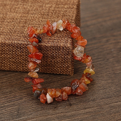 Natural & Synthetic Mixed Gemstone Chips Beaded Stretch Bracelet for Women