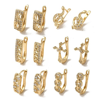 Brass Micro Pave Cubic Zirconia Hoop Earring