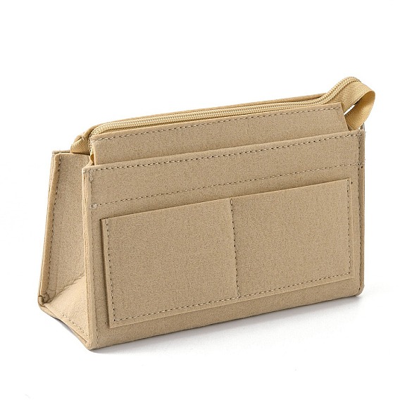 Органайзер для сумочки из шерстяного фетра, мини-формирователь сумок премиум-класса из фетра, аксессуары для сумок, с металлическими застежками-молниями, прямоугольные