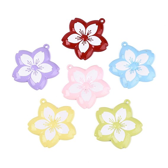 Спрей окрашены сплава большие кулоны, цветок, без кадмия, без никеля и без свинца