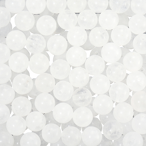 120 шт. круглые бусины из натурального белого нефрита