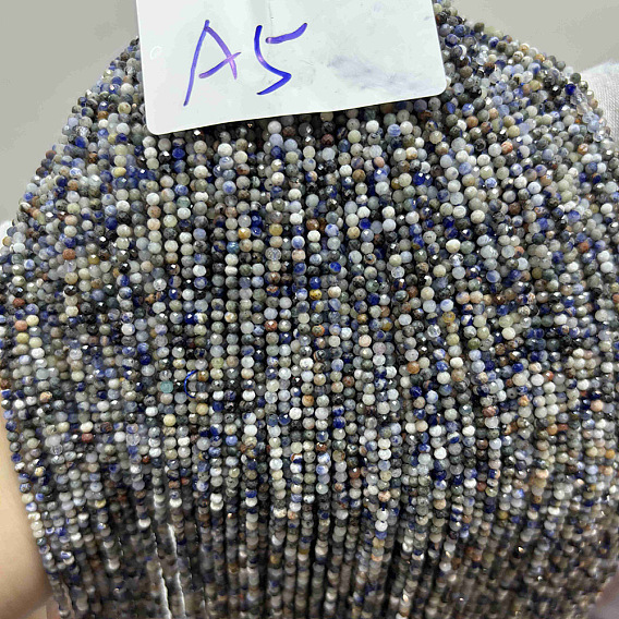 Природный содалит бисер нитей, круглые, граненые