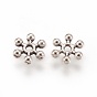 Tibetan Style Alloy Spacer Beads, Cadmium Free & Lead Free, Snowflake, 8x7x2mm, Hole: 1.5mm