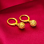 Полые круглые латунные серьги-кольца